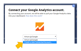 Klipfolio dashboard conexión a Google Analytics
