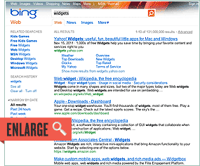 Ejemplo de resultados de búsqueda en bing