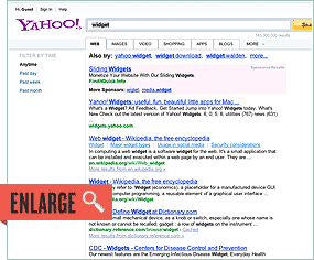 Ejemplo de resultados de búsqueda en Yahoo